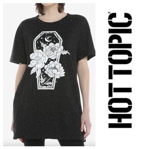 Hot Topic Floral Coffin Speckle Tshirt 